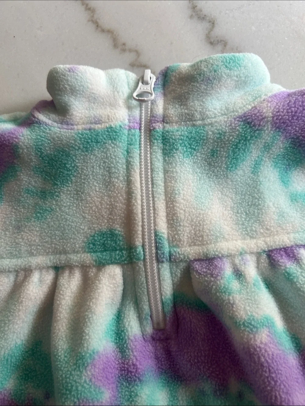The Children's Place Purple, Teal & White Tie-Dye Fleece Pullover